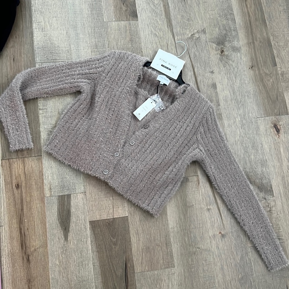 NWT two piece cardigan a top set, size S, cropped